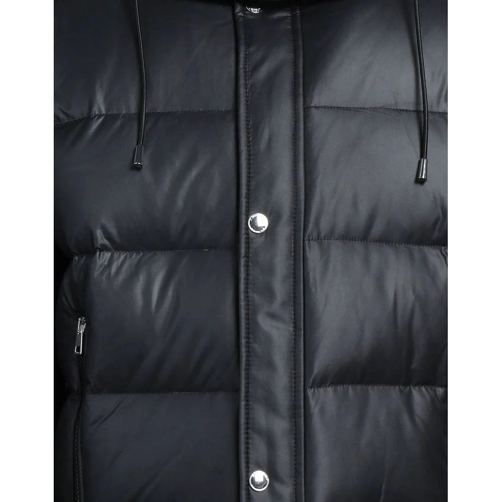 Aquascutum Black Polyester Men Jacket with Removable Hood - IT46 | S - Puffer Jackets