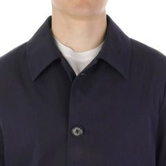 Aquascutum Blue Cotton Men Trench Coat - IT56 | 3XL