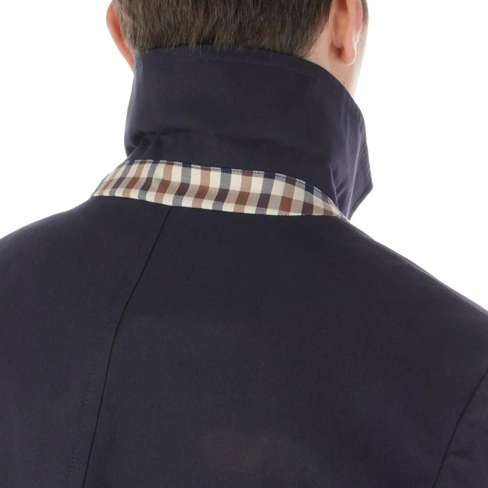 Aquascutum Blue Cotton Men Trench Coat - IT56 | 3XL