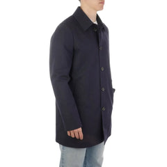 Aquascutum Blue Cotton Men Trench Coat - IT56 | 3XL