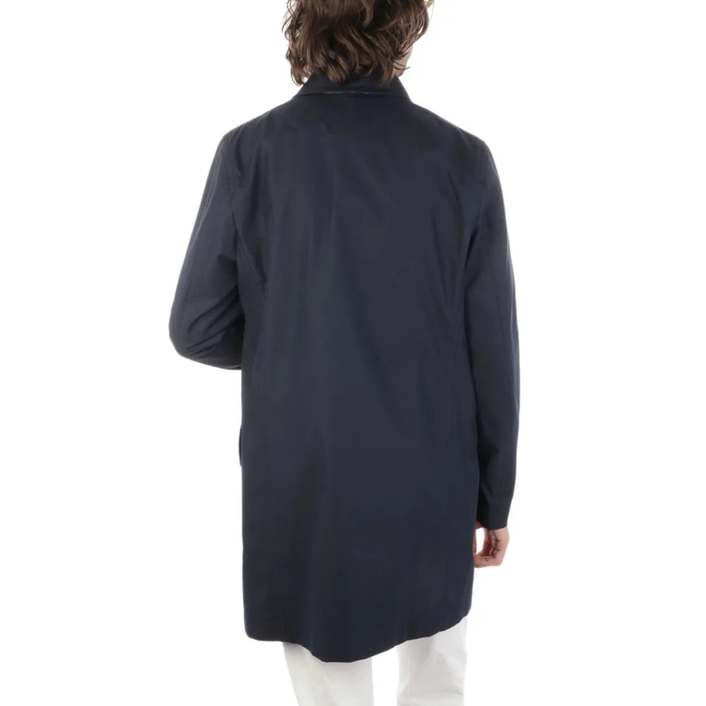 Aquascutum Blue Cotton Men’s Raincoat - IT48 | M - Trench Coats