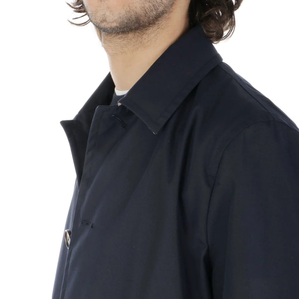 Aquascutum Blue Cotton Men’s Raincoat - IT48 | M - Trench Coats