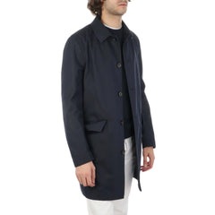 Aquascutum Blue Cotton Men’s Raincoat - IT48 | M - Trench Coats