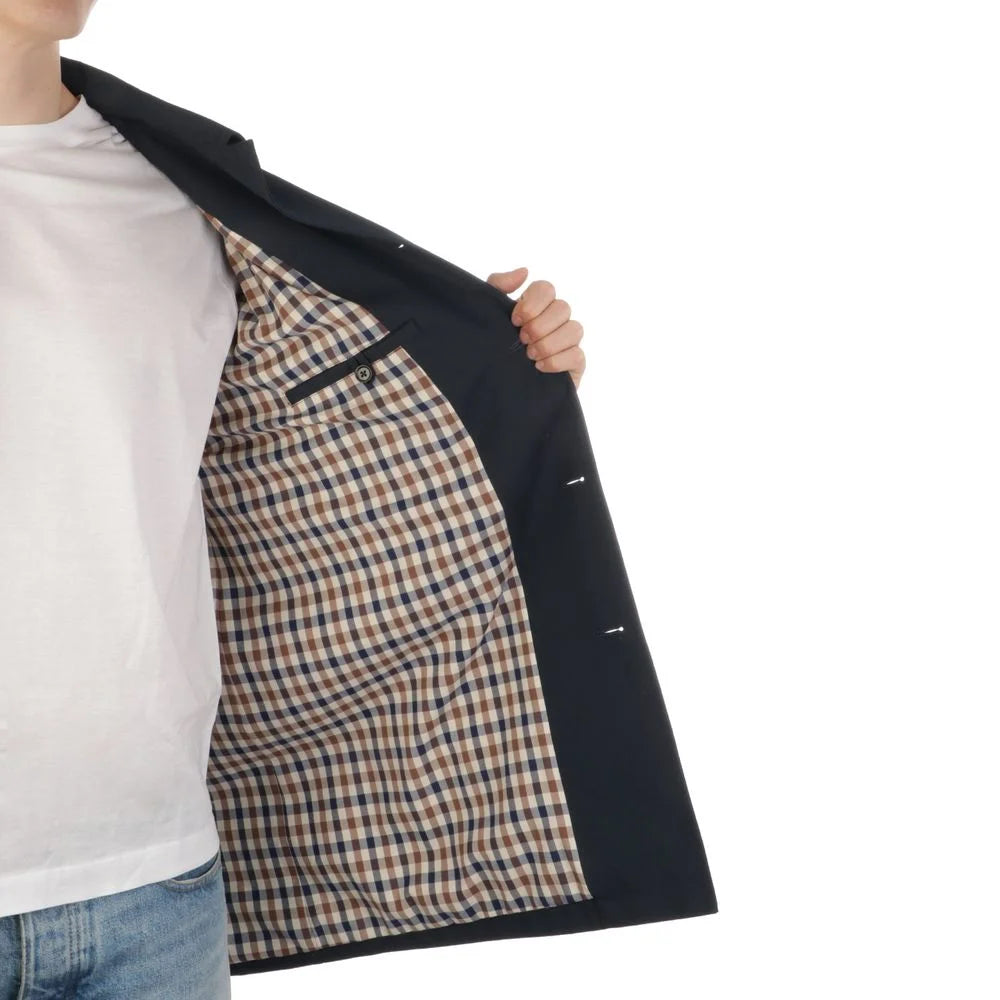 Aquascutum Blue Cotton Men’s Trench Coat - Trench Coats