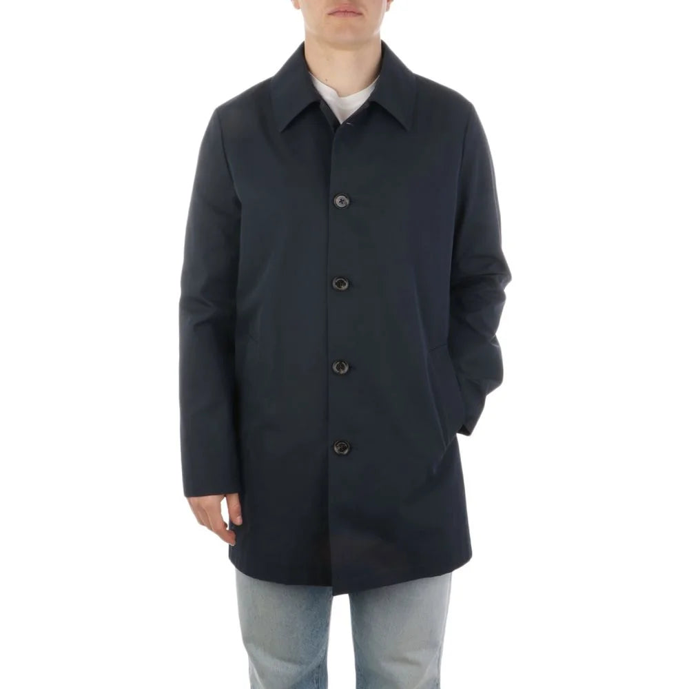 Aquascutum Blue Cotton Men’s Trench Coat - Trench Coats