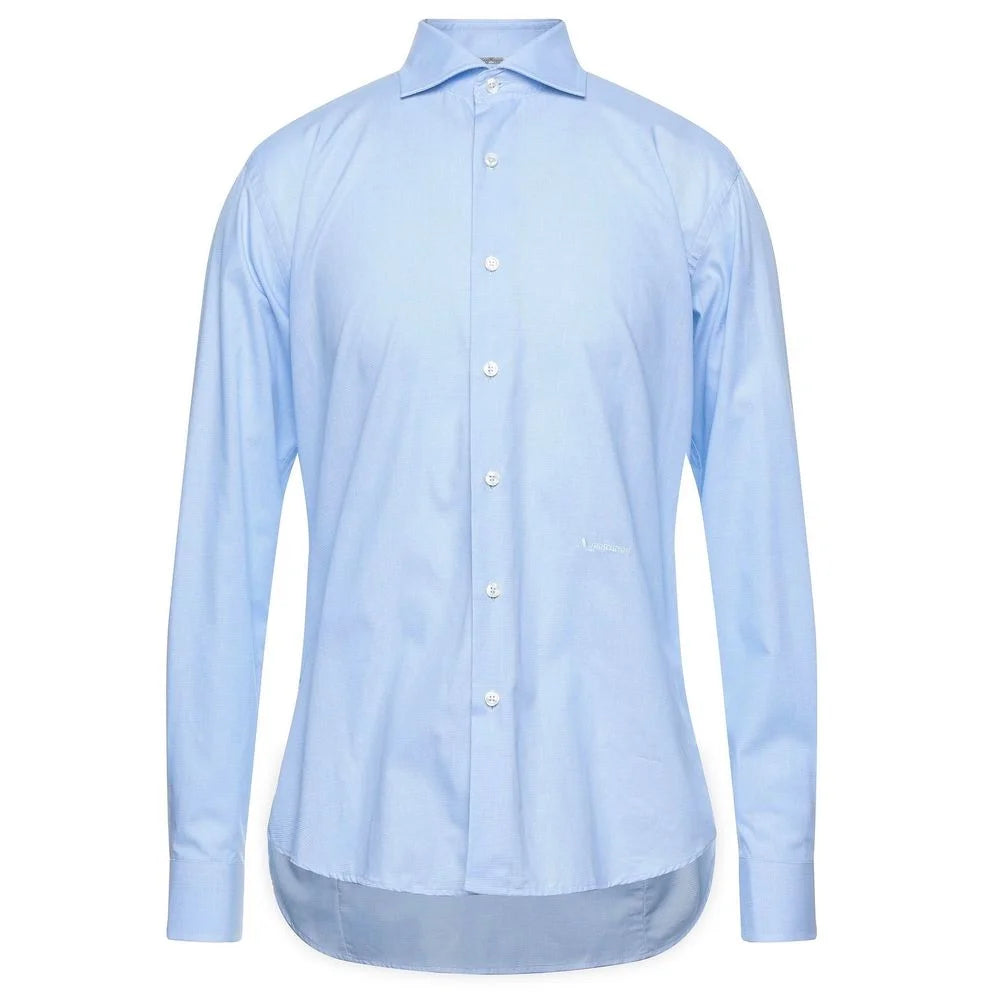 Aquascutum Light Blue Cotton Men Shirt - IT42 | XL - Shirts
