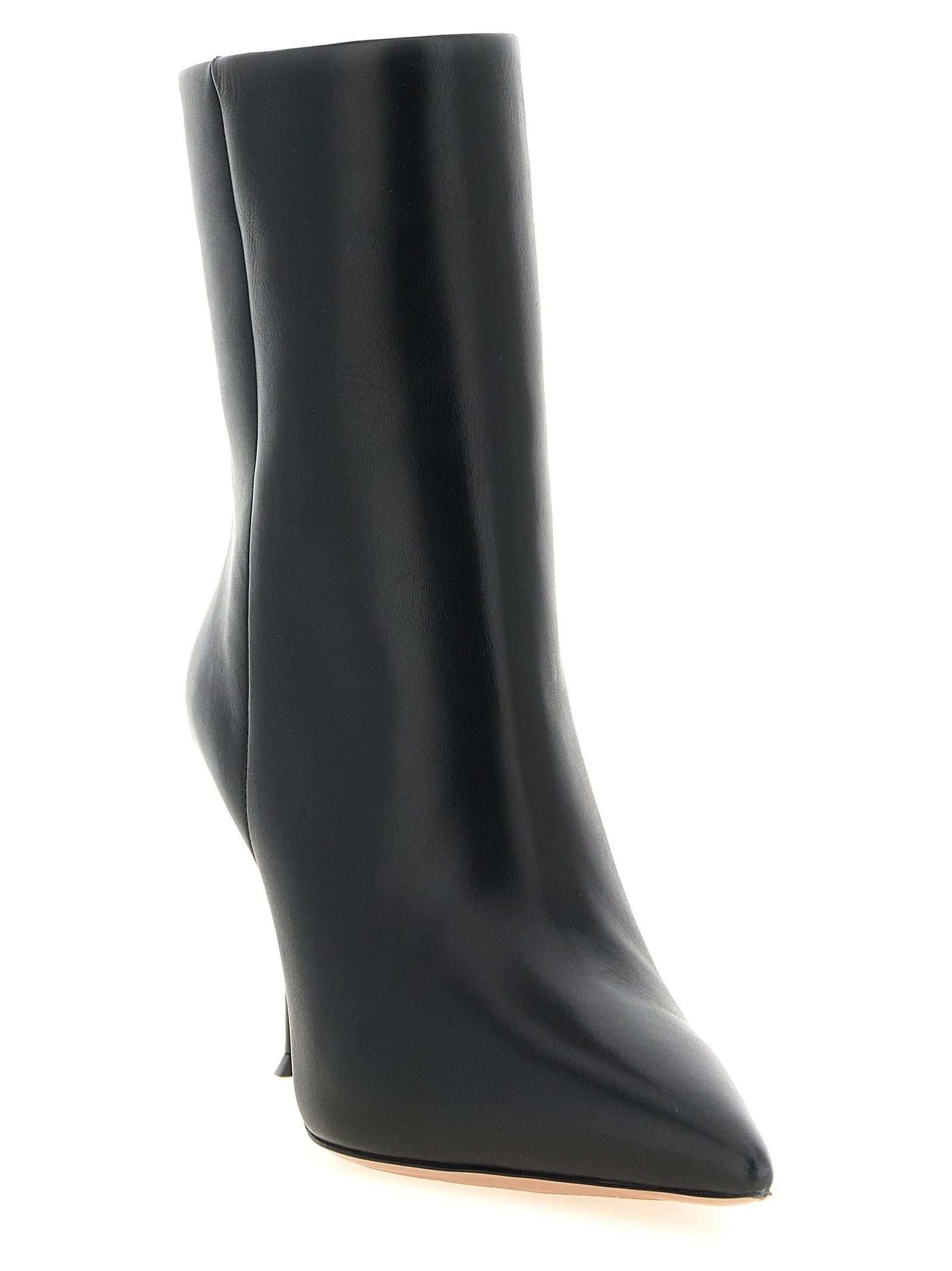 Cizme scurte din piele de vitel neagra Aquazzura