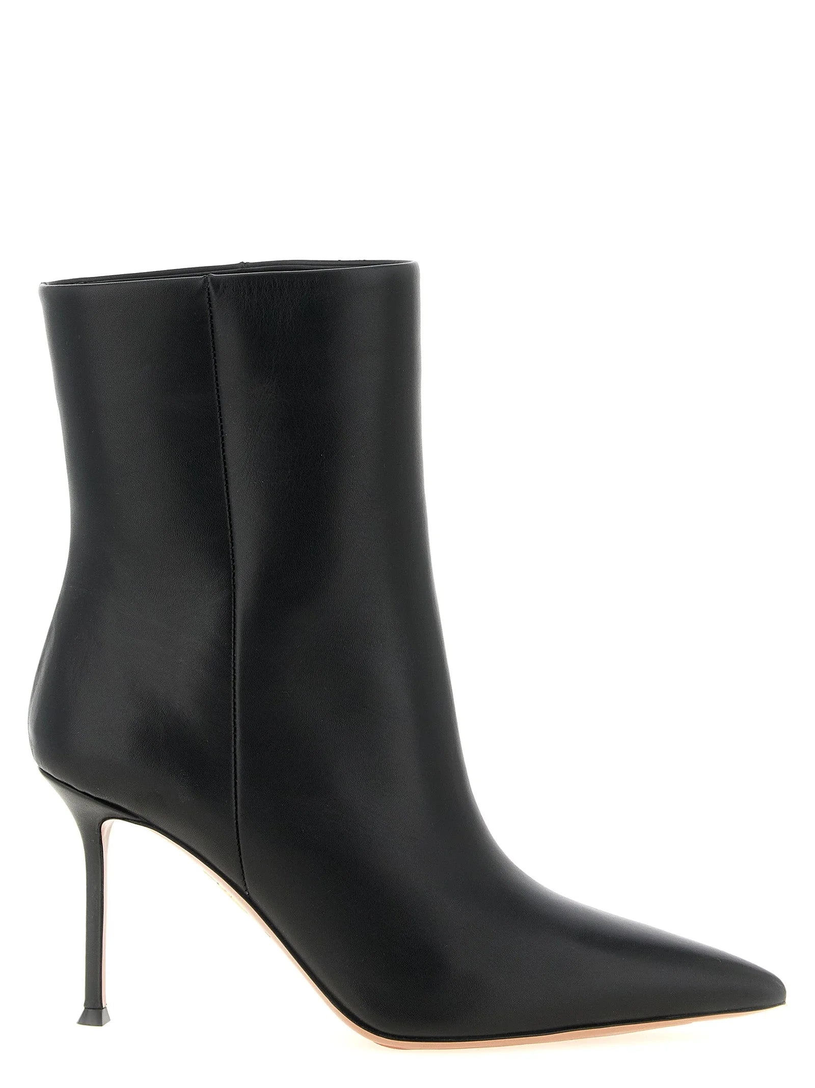 Cizme scurte din piele de vitel neagra Aquazzura