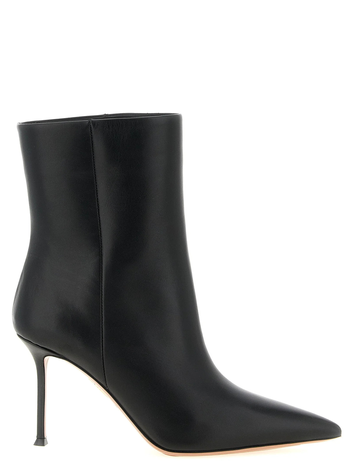 Cizme scurte din piele de vitel neagra Aquazzura