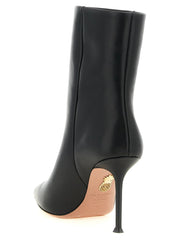 Cizme scurte din piele de vitel neagra Aquazzura