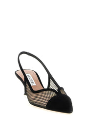 Aquazzura Black Textile Mid Heel Pumps
