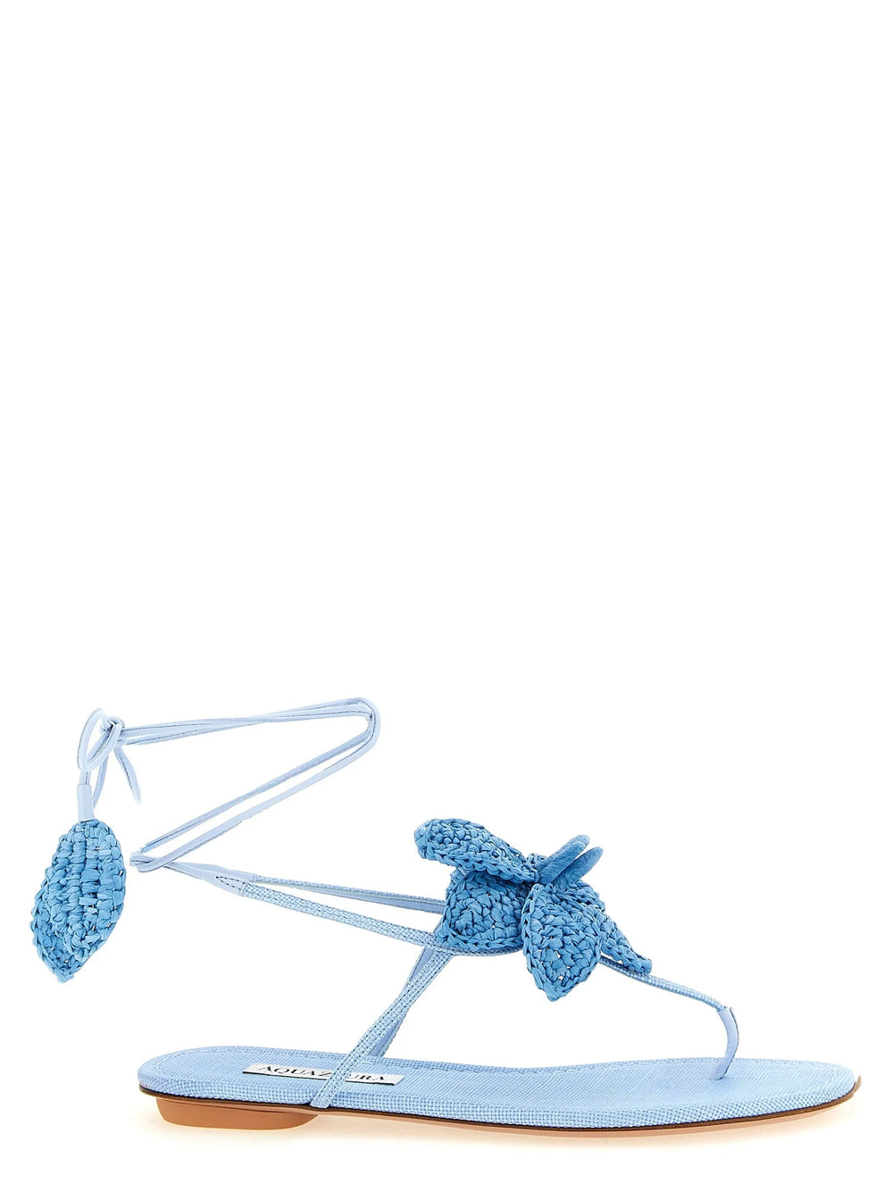Aquazzura Blue Viscose Flat Sandals