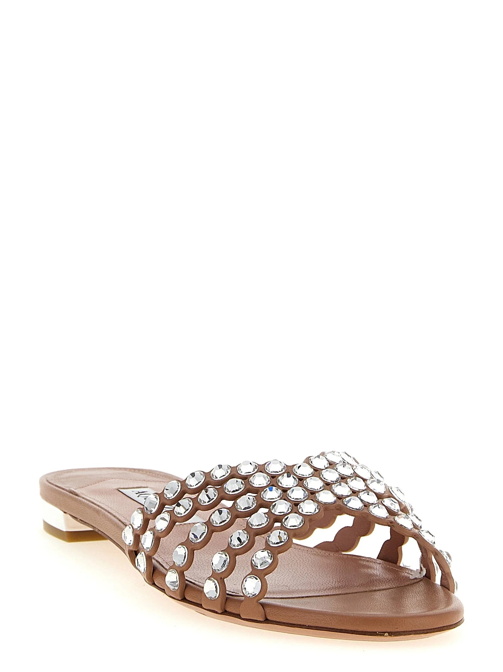 Aquazzura Multicolor Lamb Leather Slides - EU37/US7