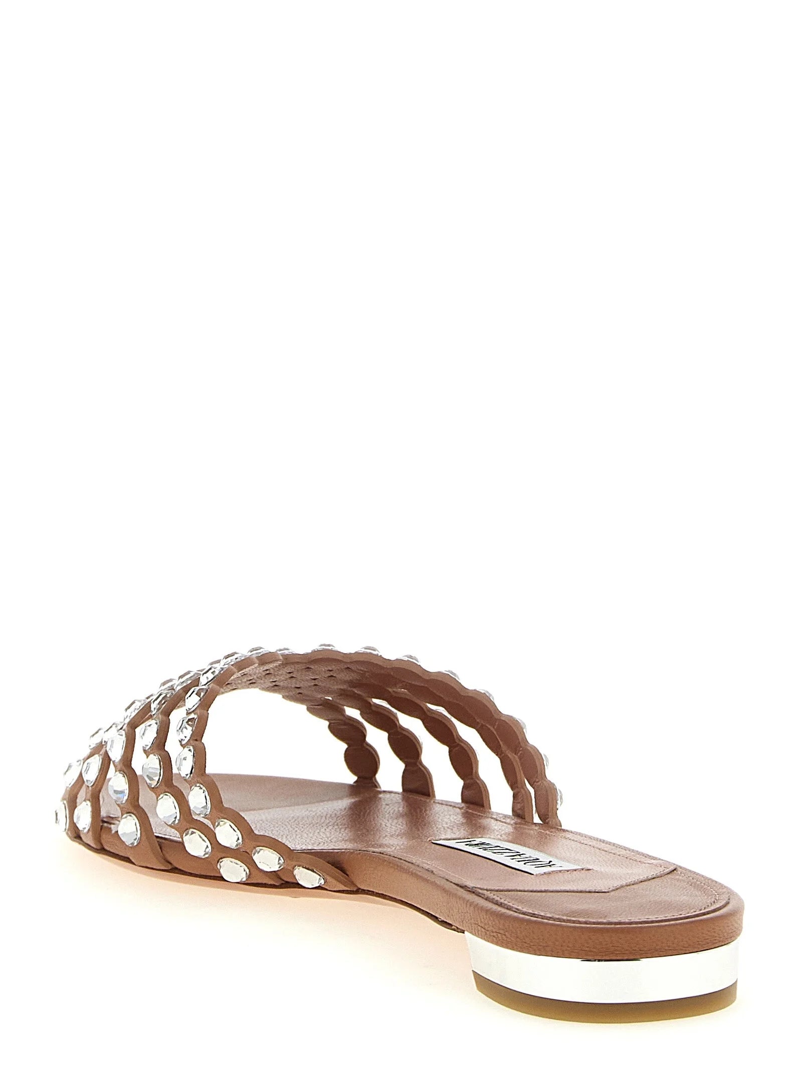 Aquazzura Multicolor Lamb Leather Slides - EU37/US7