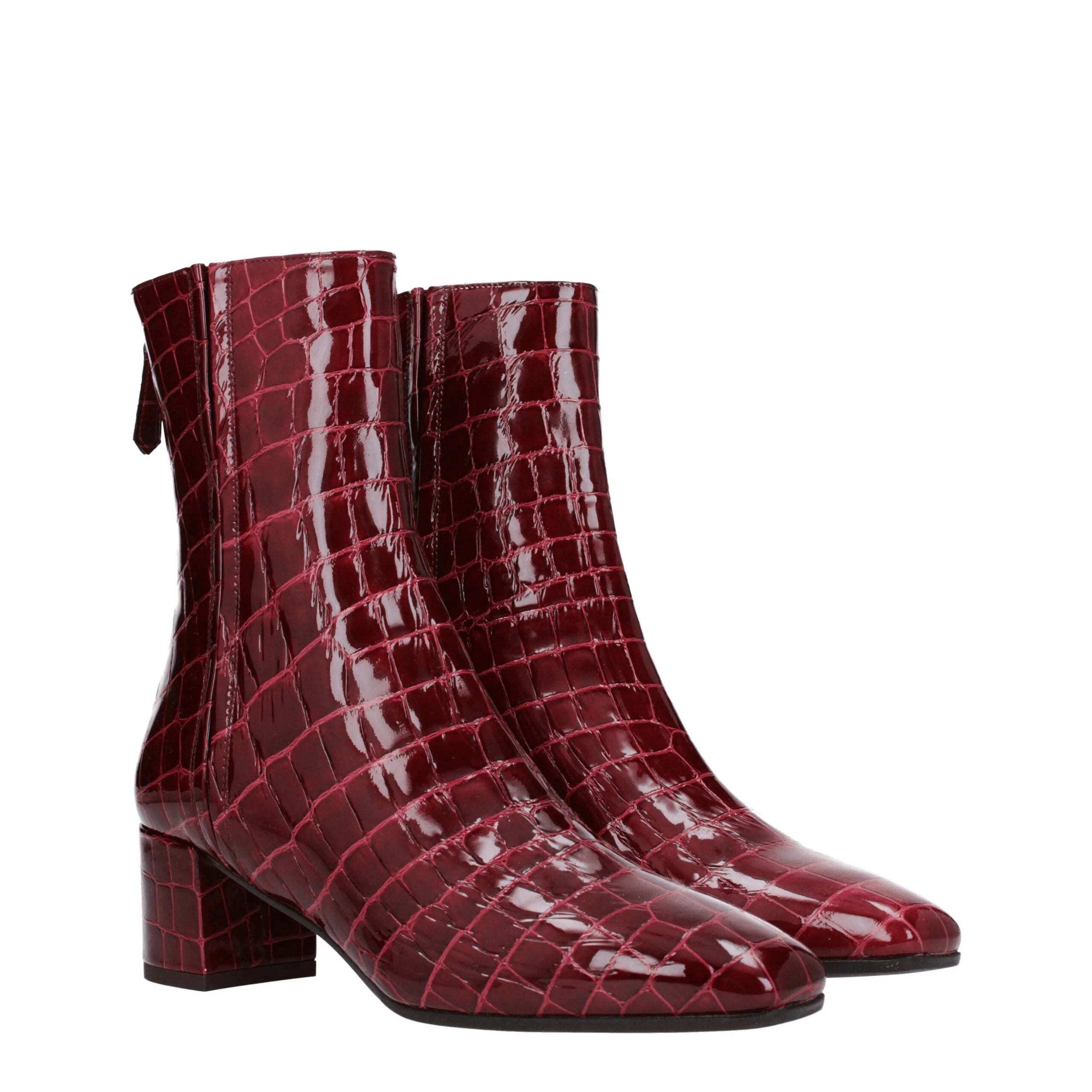 Aquazzura Red Leather Ankle Boots - EU36/US6