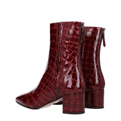 Aquazzura Red Leather Ankle Boots - EU36/US6