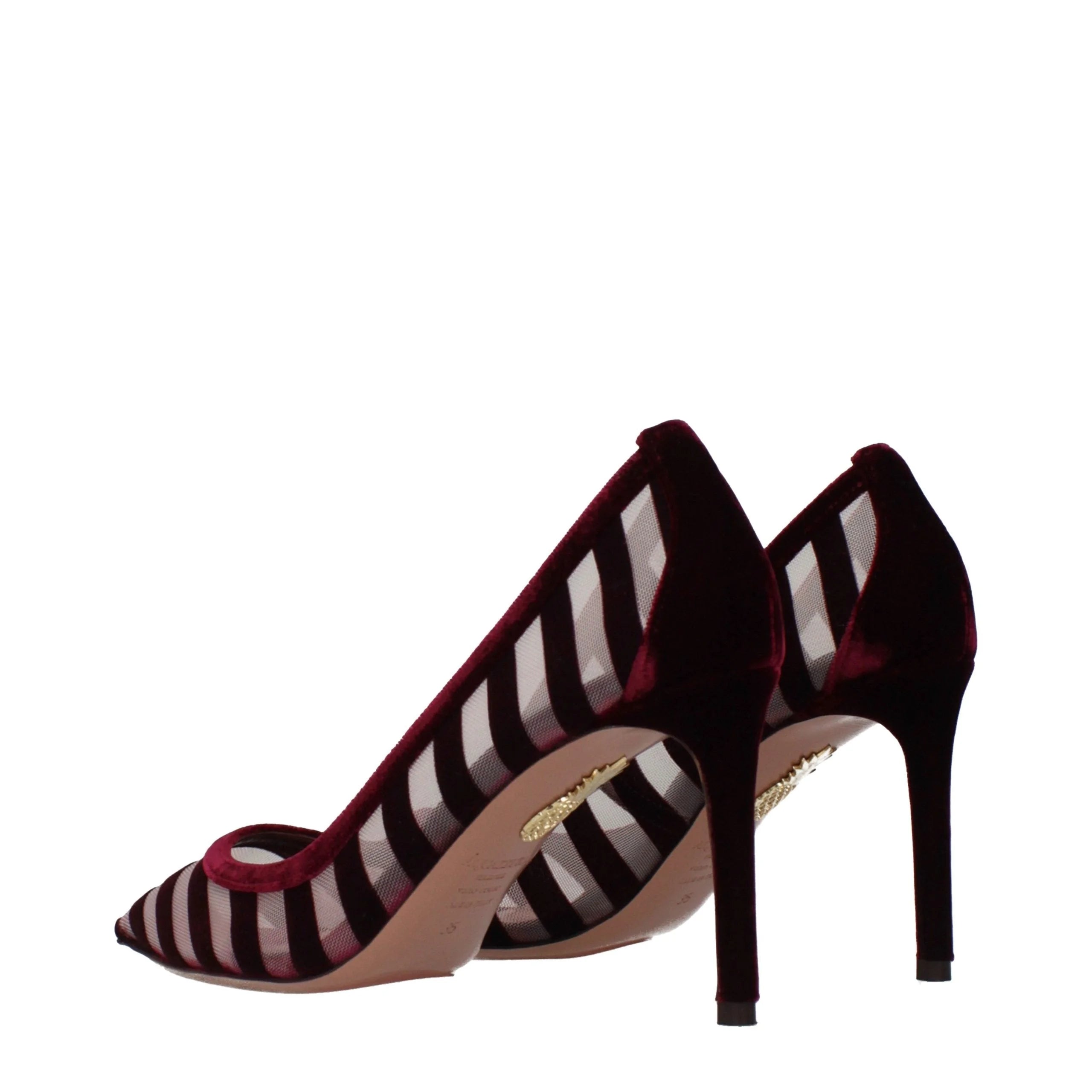 أحذية Aquazzura ذات الكعب المتوسط المخملي الشفاف