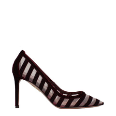 أحذية Aquazzura ذات الكعب المتوسط المخملي الشفاف