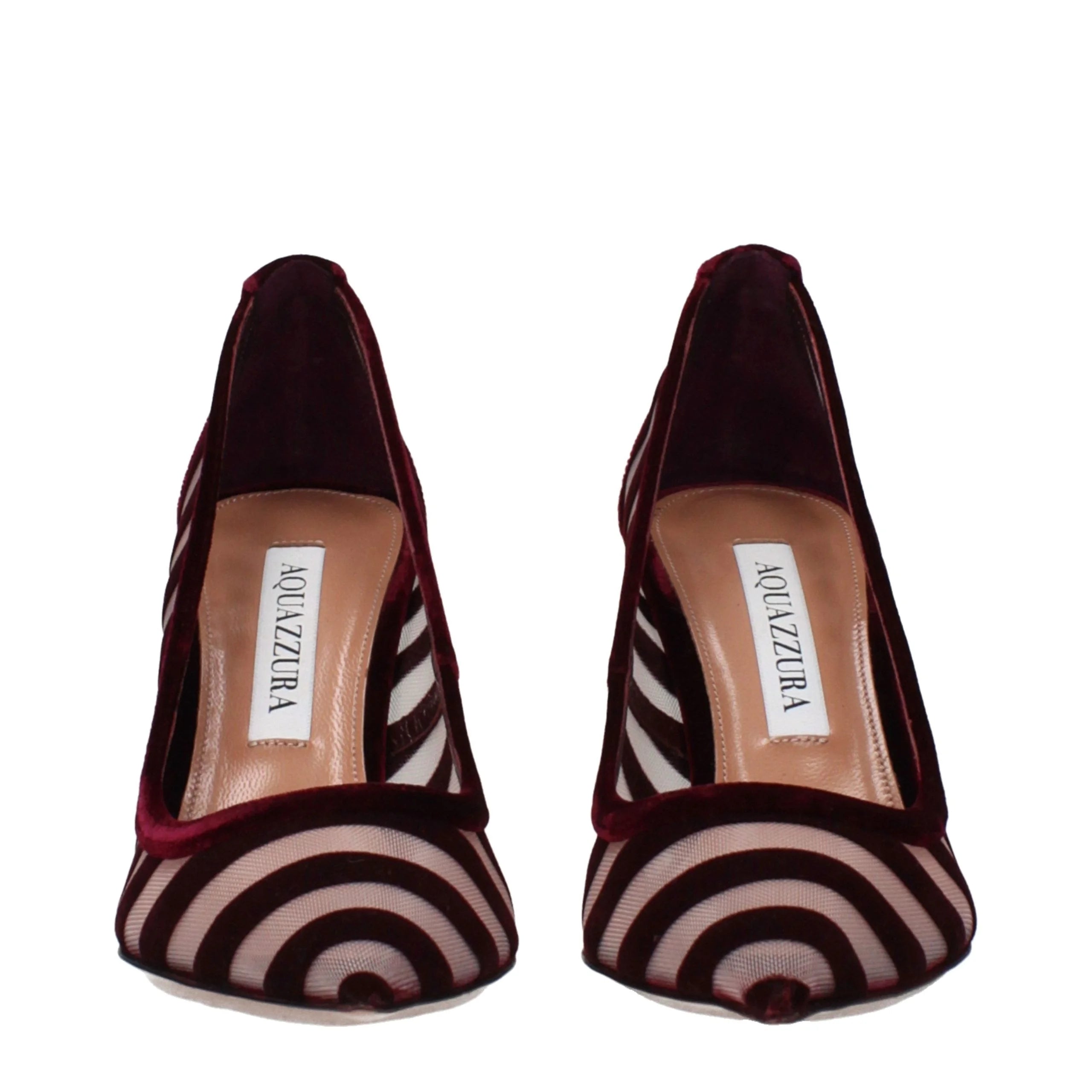 أحذية Aquazzura ذات الكعب المتوسط المخملي الشفاف