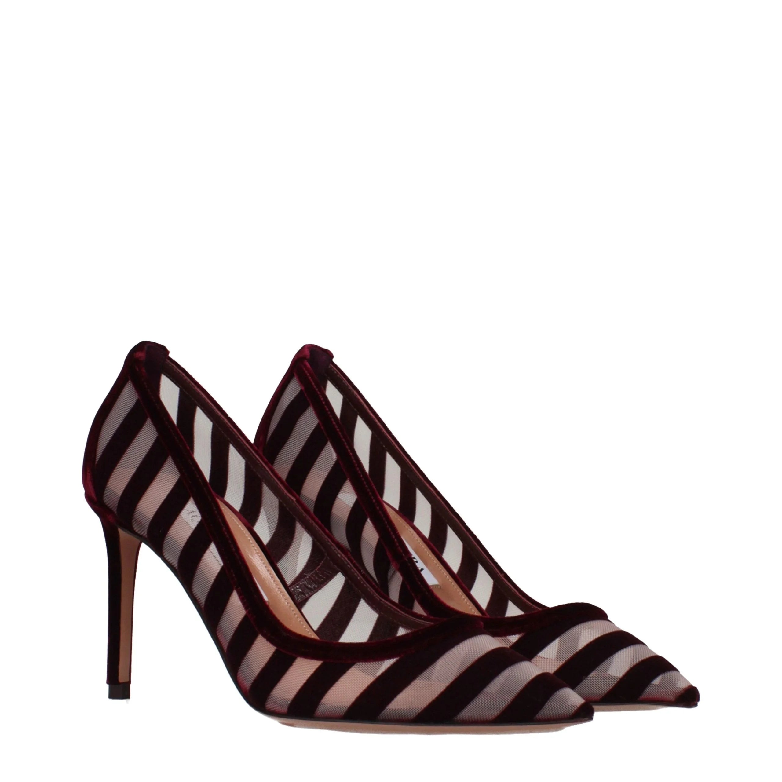 أحذية Aquazzura ذات الكعب المتوسط المخملي الشفاف
