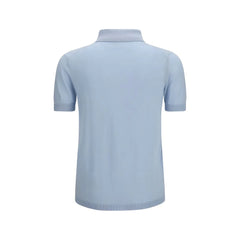 Aragona Cashmere Blue Cotton Polo Shirt