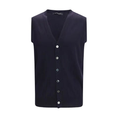 Aragona Cashmere Blue Wool Oves Aries Sleeveles Sweater