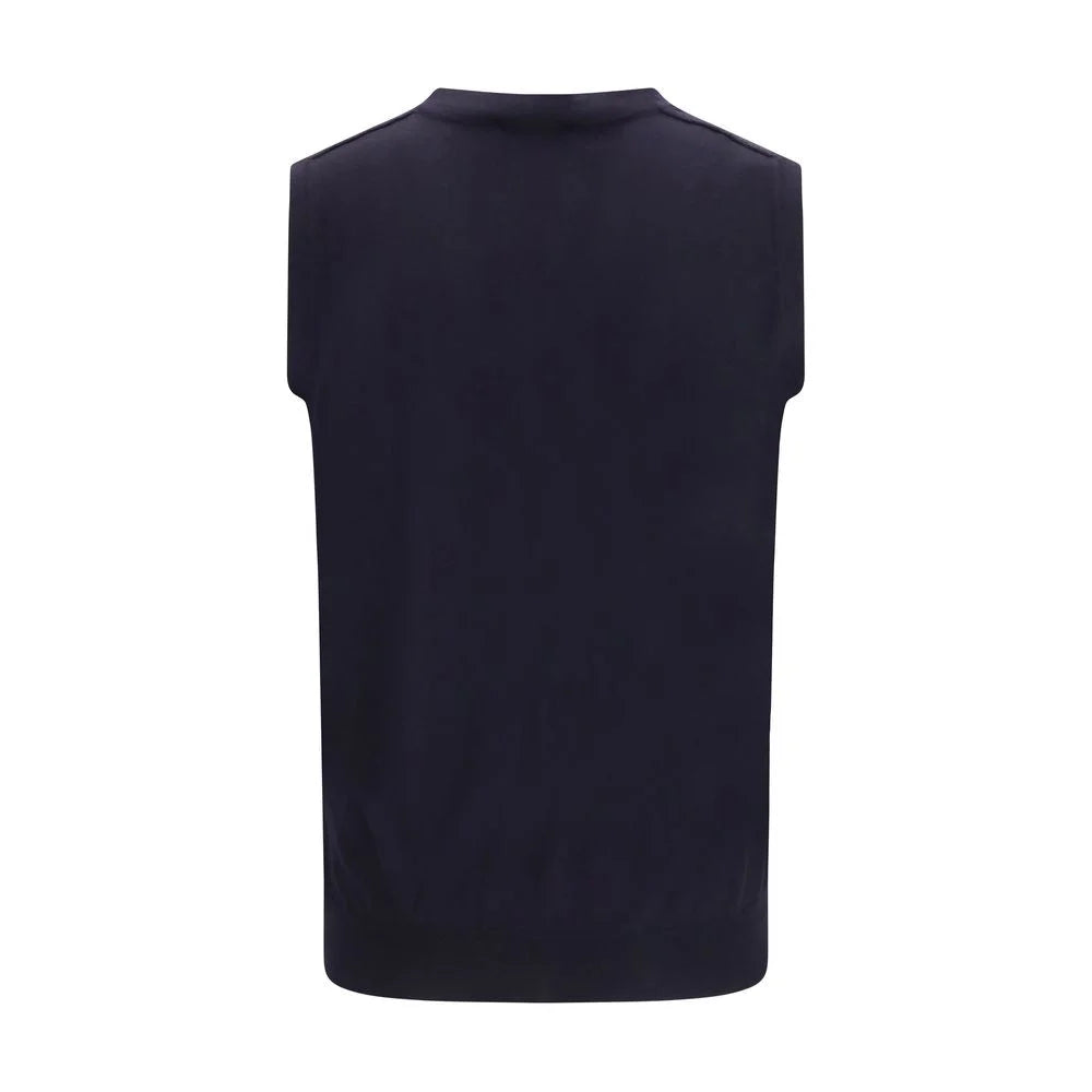 Aragona Cashmere Blue Wool Oves Aries Sleeveles Sweater