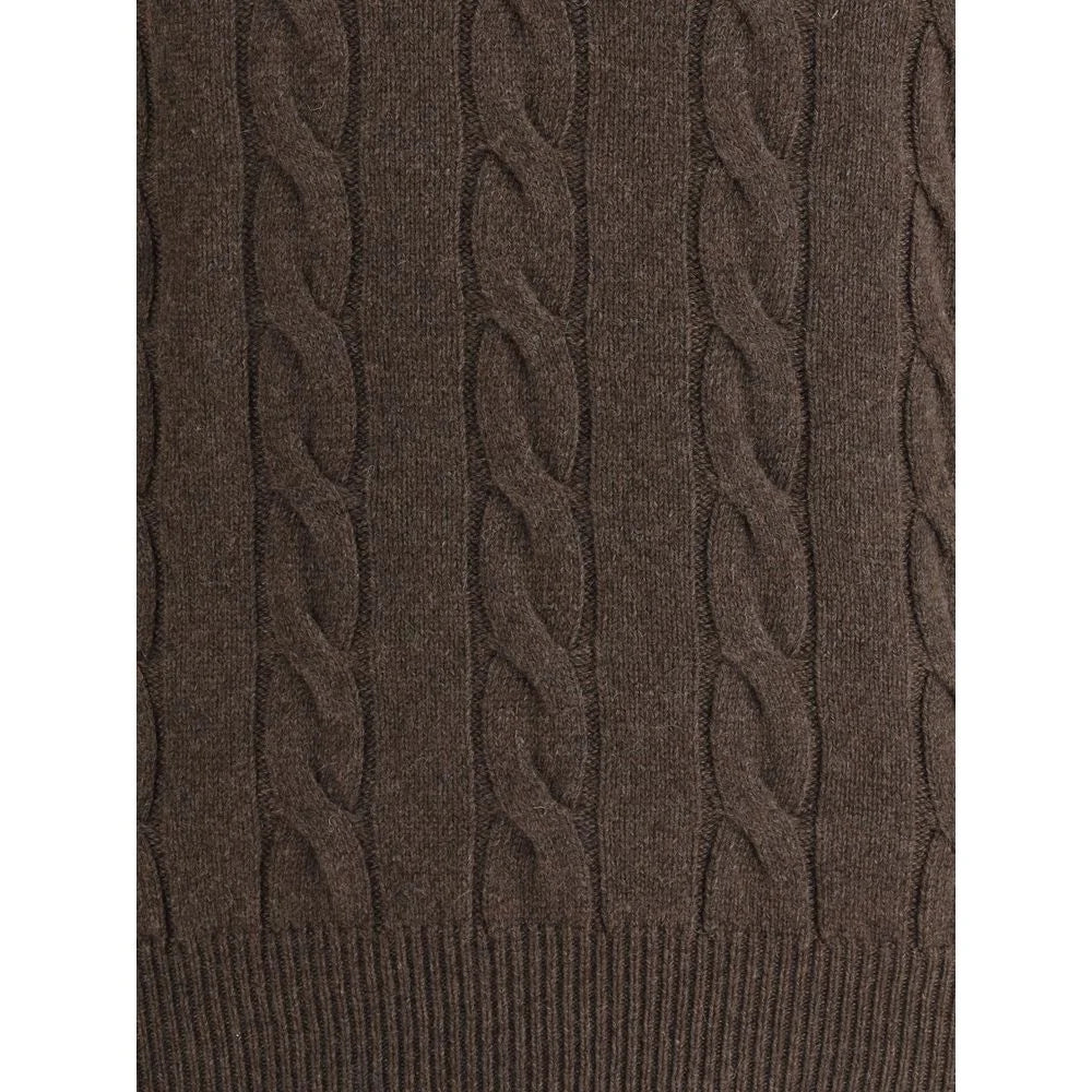 Aragona Cashmere Braided Turtleneck Sweater