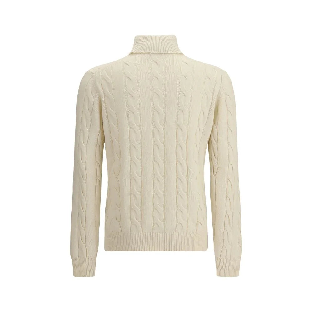 Aragona Cashmere Braided Turtleneck Sweater - Sweaters