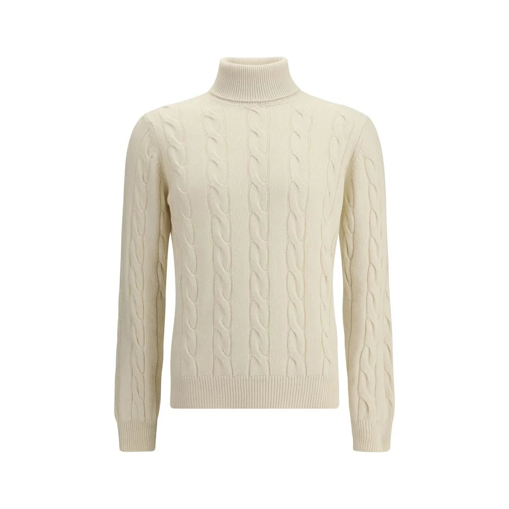 Aragona Cashmere Braided Turtleneck Sweater - Sweaters