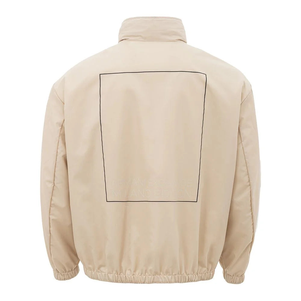 Armani Exchange Beige Polyamide Jacket for the Modern Man - M - Track Jackets