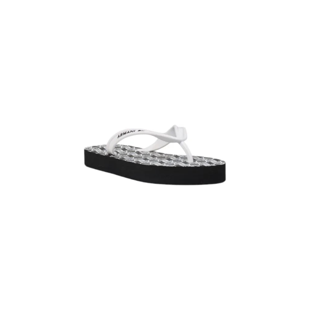 Armani Exchange Black And White Rubber Flip-Flop Sandal - Sandals
