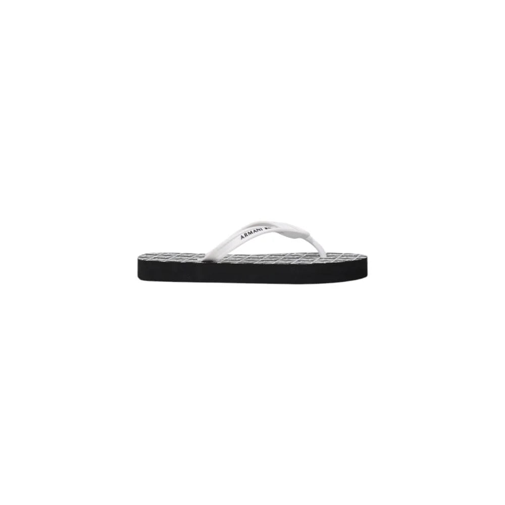 Armani Exchange Black And White Rubber Flip-Flop Sandal - Sandals