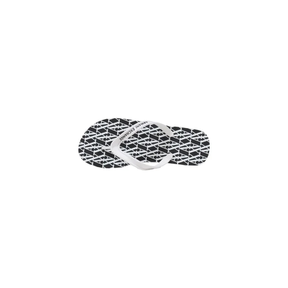 Armani Exchange Black And White Rubber Flip-Flop Sandal - Sandals