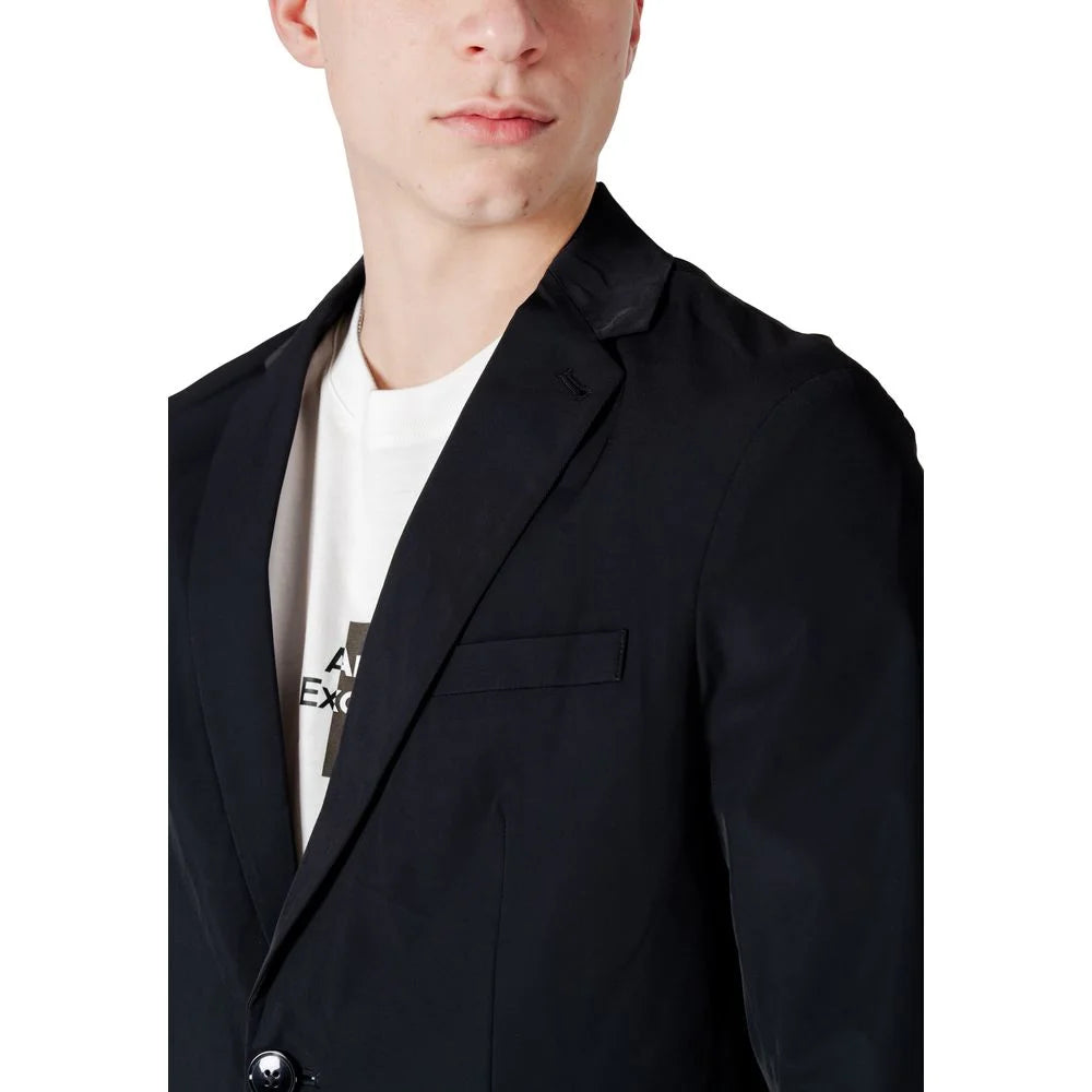 Armani Exchange Black Cotton Blazer