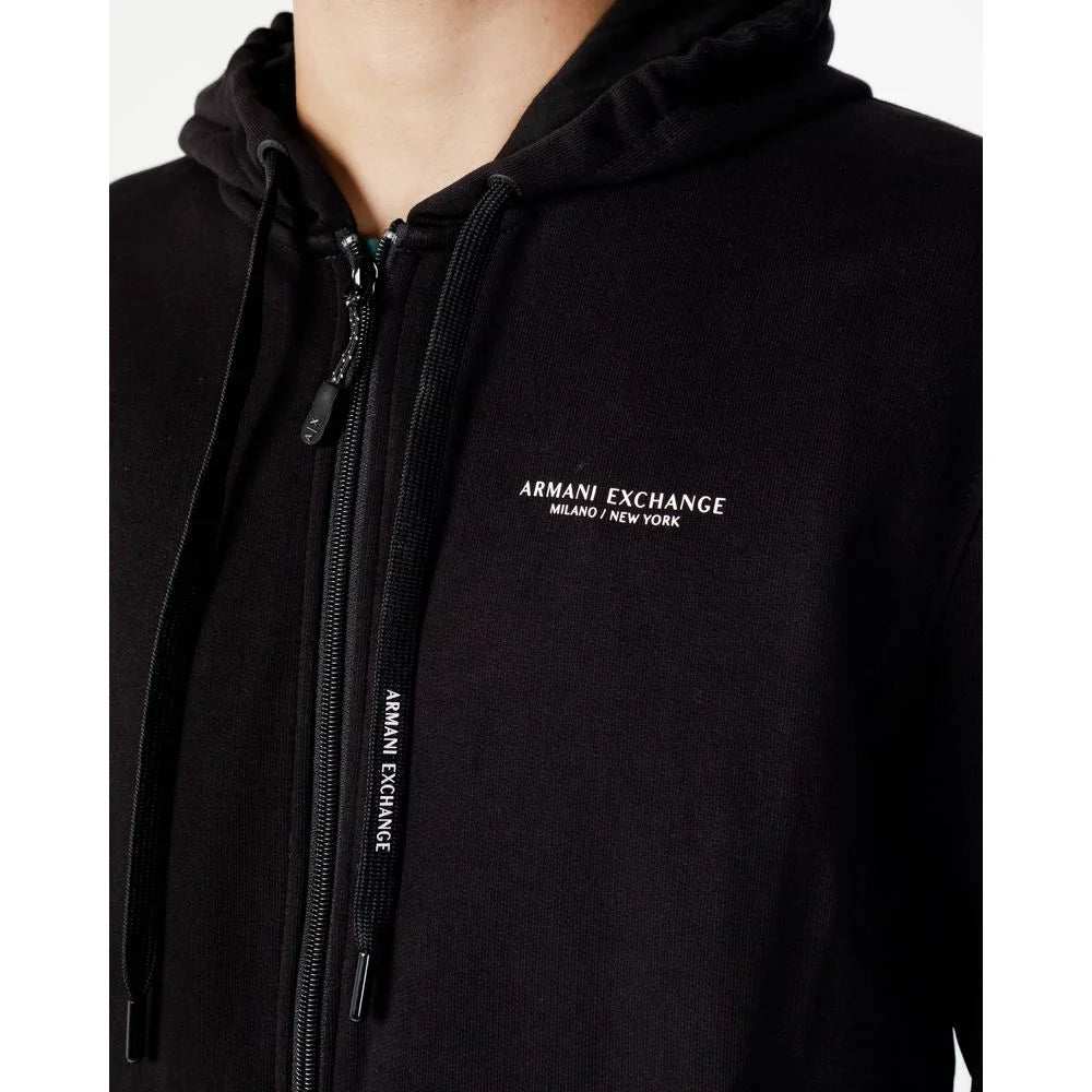 Armani Exchange Black Cotton Hoody