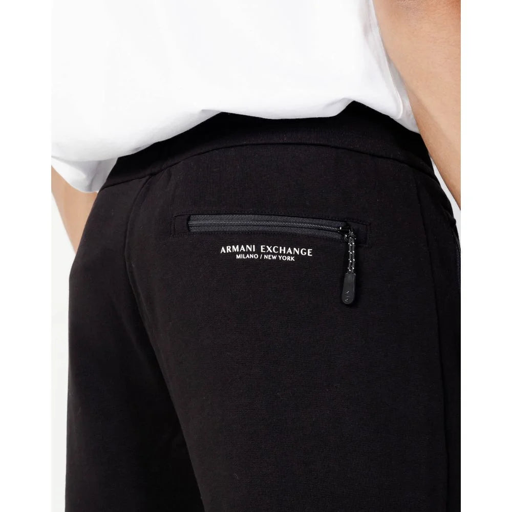 Armani Exchange Black Cotton Joggers Workout Pant