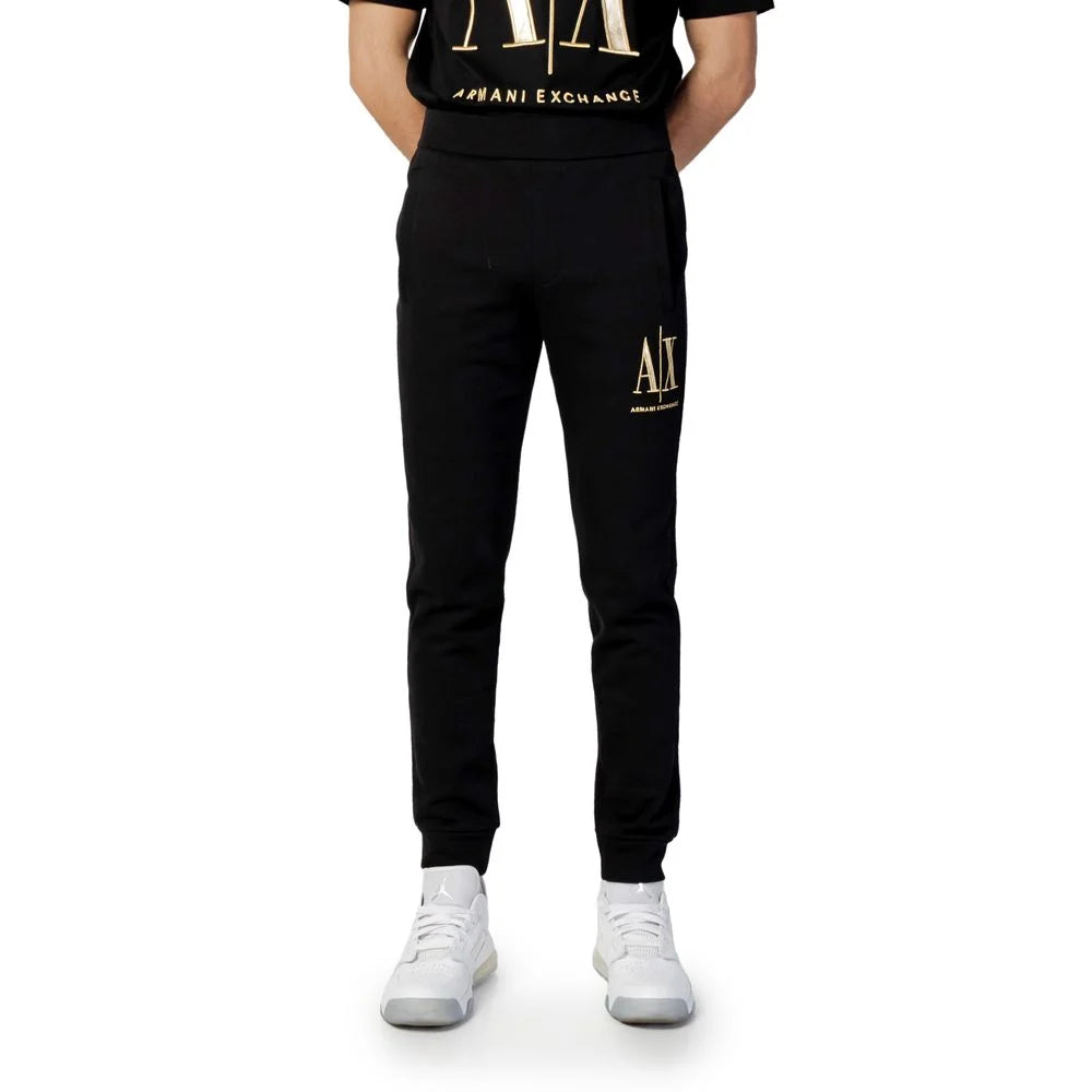 Armani Exchange Black Cotton Joggers Workout Pant - IT42 | XS