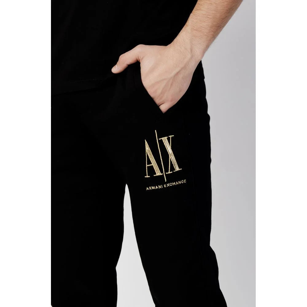 Armani Exchange Black Cotton Joggers Workout Pant - IT42 | XS