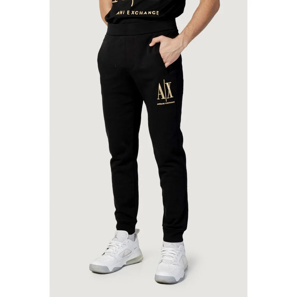 Armani Exchange Black Cotton Joggers Workout Pant - IT42 | XS