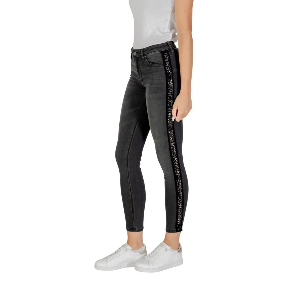 Armani Exchange Black Cotton Skinny Jeans - Jeans
