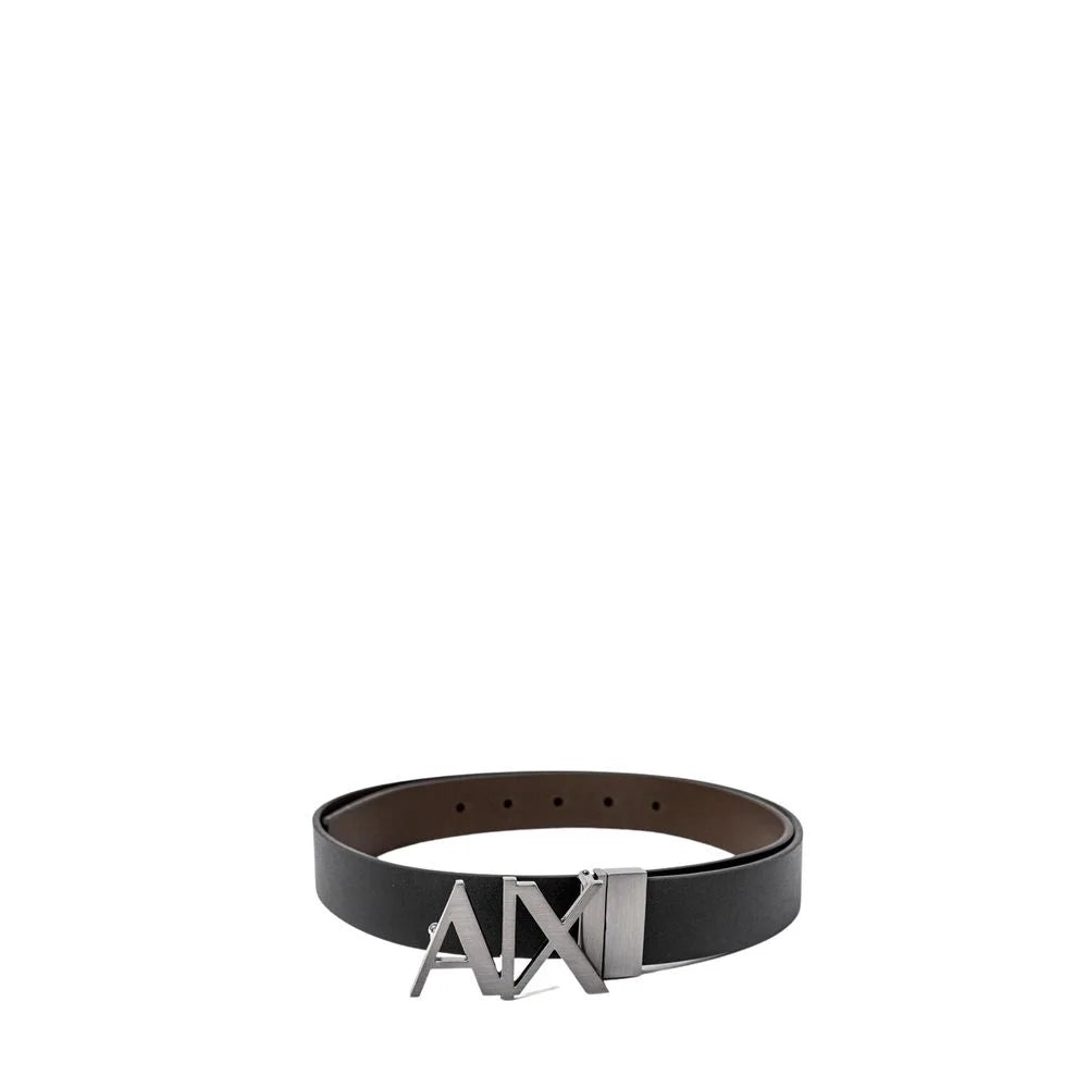 Armani Exchange Black Leather Belt - 100 cm / 40 Inches