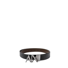 Armani Exchange Black Leather Belt - 100 cm / 40 Inches