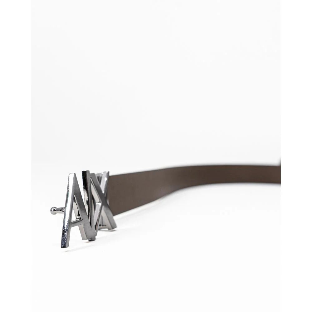 Armani Exchange Black Leather Belt - 100 cm / 40 Inches