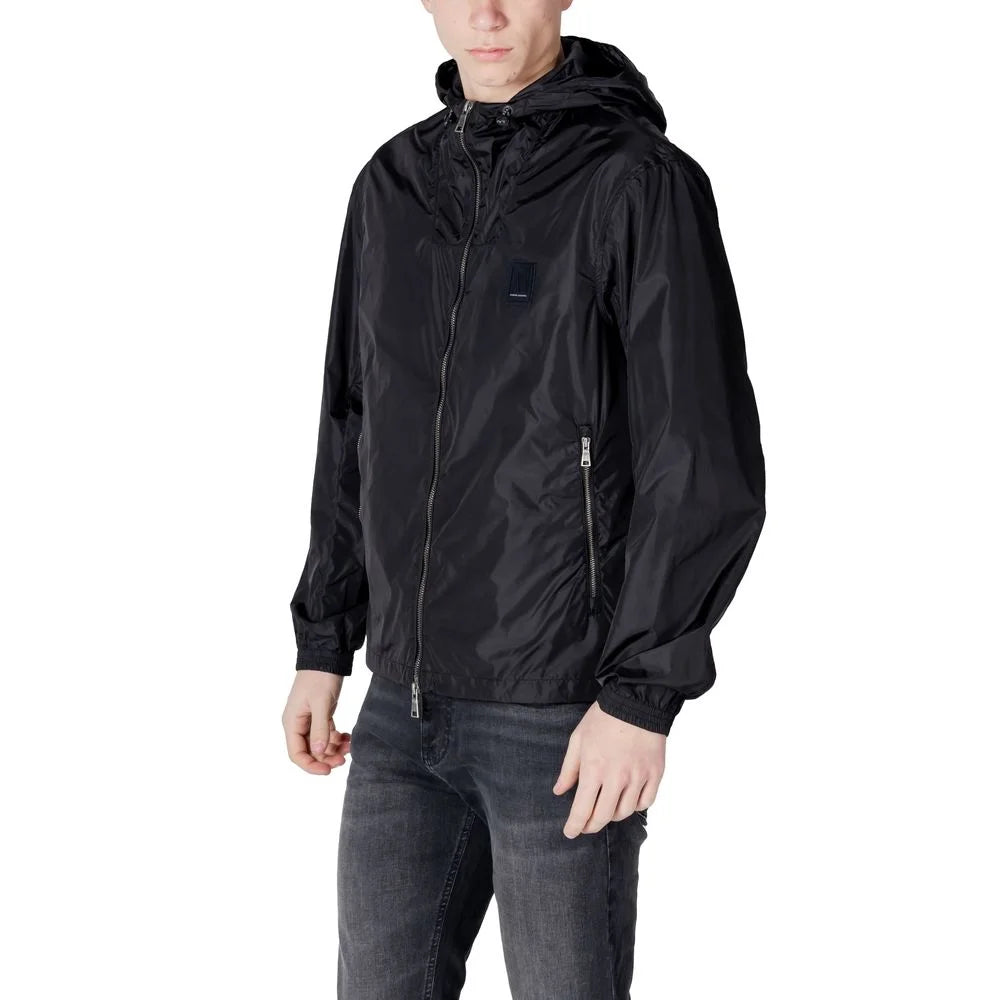 Armani Exchange Black Polyamide Jackets & Coat