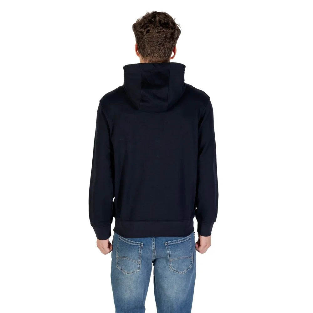 Armani Exchange Blue Cotton Hoodie - Hoodies