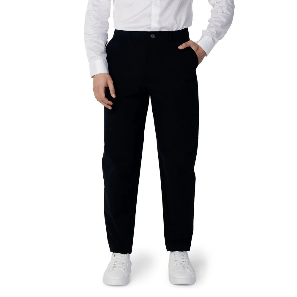 Armani Exchange Blue Cotton Pant