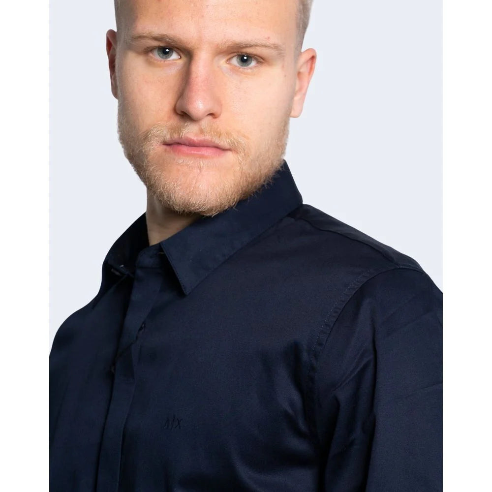 Armani Exchange Blue Cotton Shirt - IT44 | S