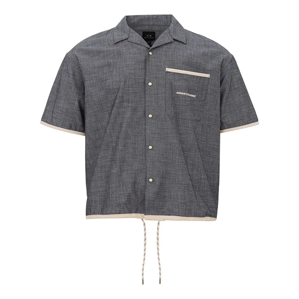 Armani Exchange Blue Cotton Shirt - M - Shirts