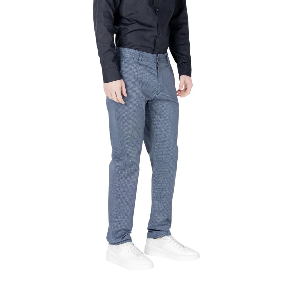 Armani Exchange Blue Cotton Skinny Pant